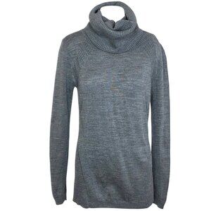 Lululemon Sweat And Savasana Sweater Womens Gray Rib-Knit Turtleneck 100% Wool